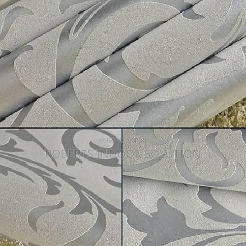 Matte Silver Style Name Floral Pattern Wallpaper - main view