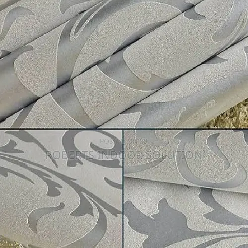 Matte Silver Style Name Floral Pattern Wallpaper