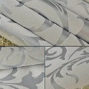 Matte Silver Style Name Floral Pattern Wallpaper