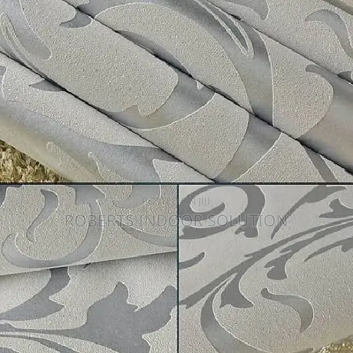 Matte Silver Style Name Floral Pattern Wallpaper