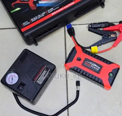 Portable Mini Jump Starter With 12V Power Bank With Air Compressor