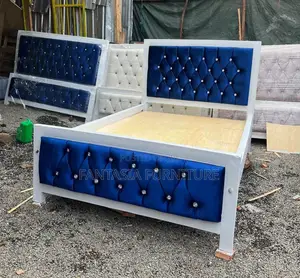 5x6 Blue Diamond Tufted Mocket Bed: Pay on Delivery