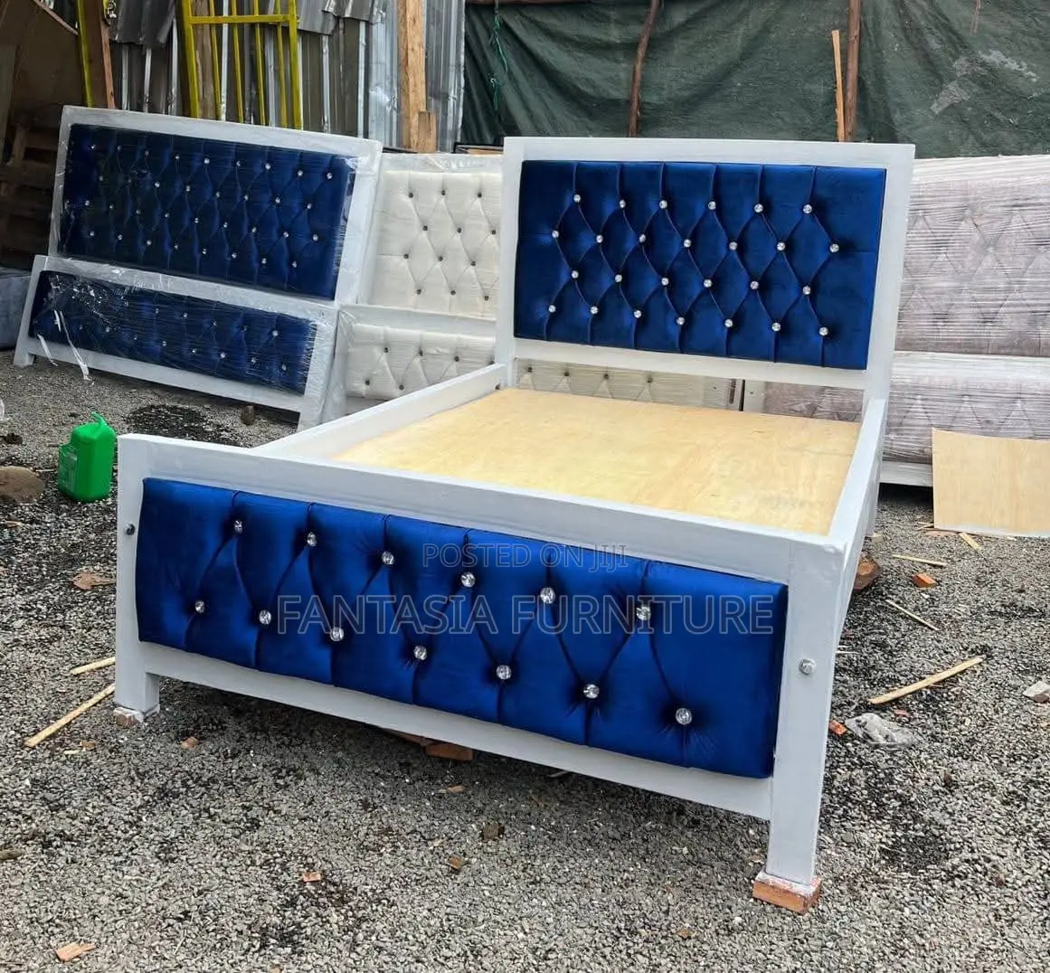 5x6 Blue Diamond Tufted Mocket Bed: Pay on Delivery