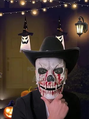 Halloween Skull Headgear Skull Head Cover, Movable Jaw