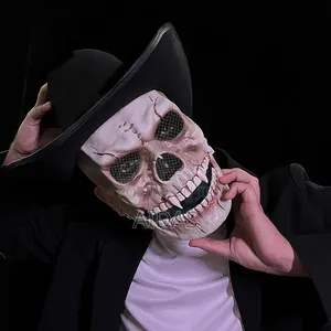Halloween Skull Headgear Skull Head Cover, Movable Jaw