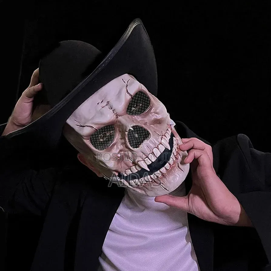 Halloween Skull Headgear Skull Head Cover, Movable Jaw