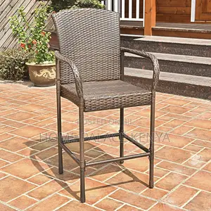 Bar Stool; Premium Outdoor Rattan Counter Height Bar Stool