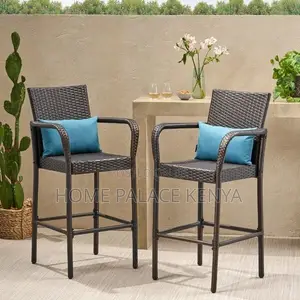 Bar Stool; Premium Outdoor Rattan Counter Height Bar Stool