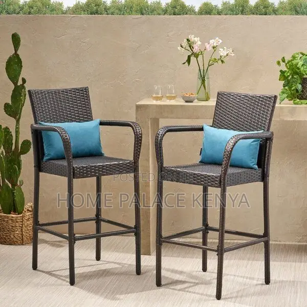 Bar Stool; Premium Outdoor Rattan Counter Height Bar Stool