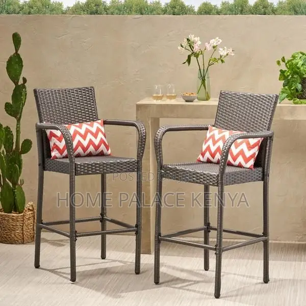 Bar Stool; Premium Outdoor Rattan Counter Height Bar Stool