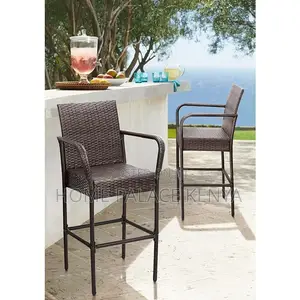 Bar Stool; Premium Outdoor Rattan Counter Height Bar Stool