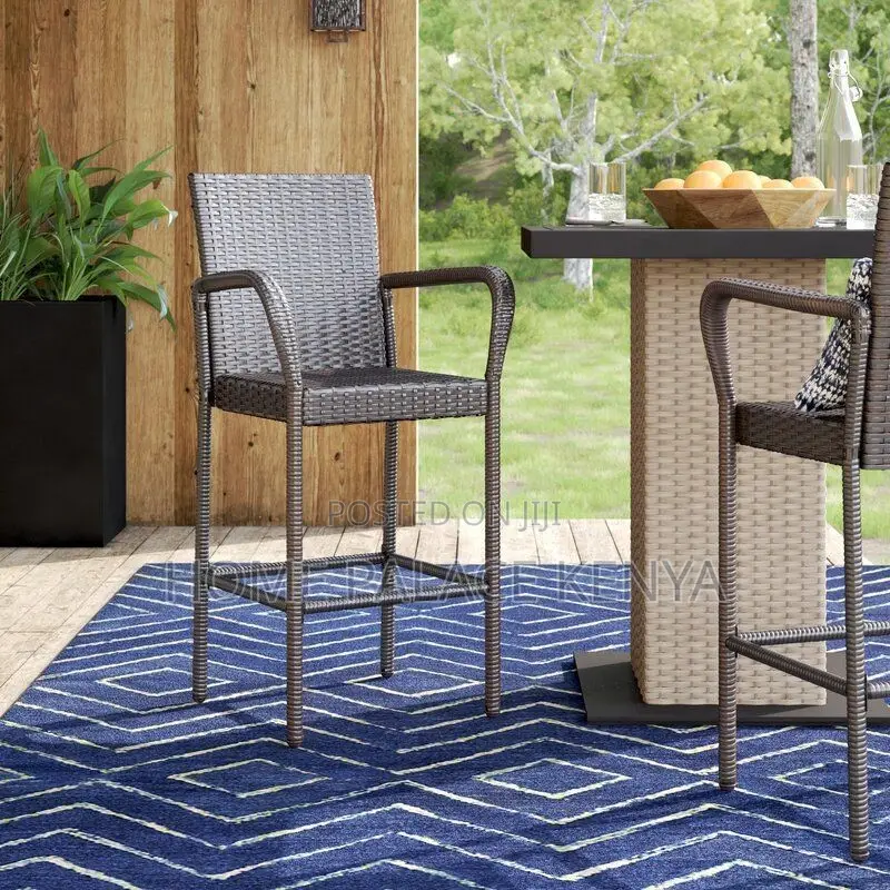 Bar Stool; Premium Outdoor Rattan Counter Height Bar Stool
