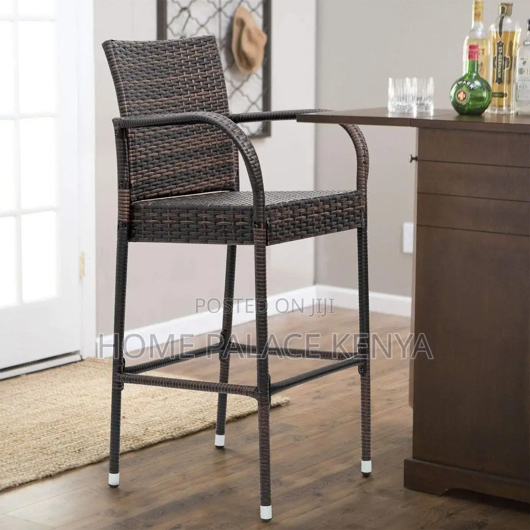 Bar Stool; Premium Outdoor Rattan Counter Height Bar Stool