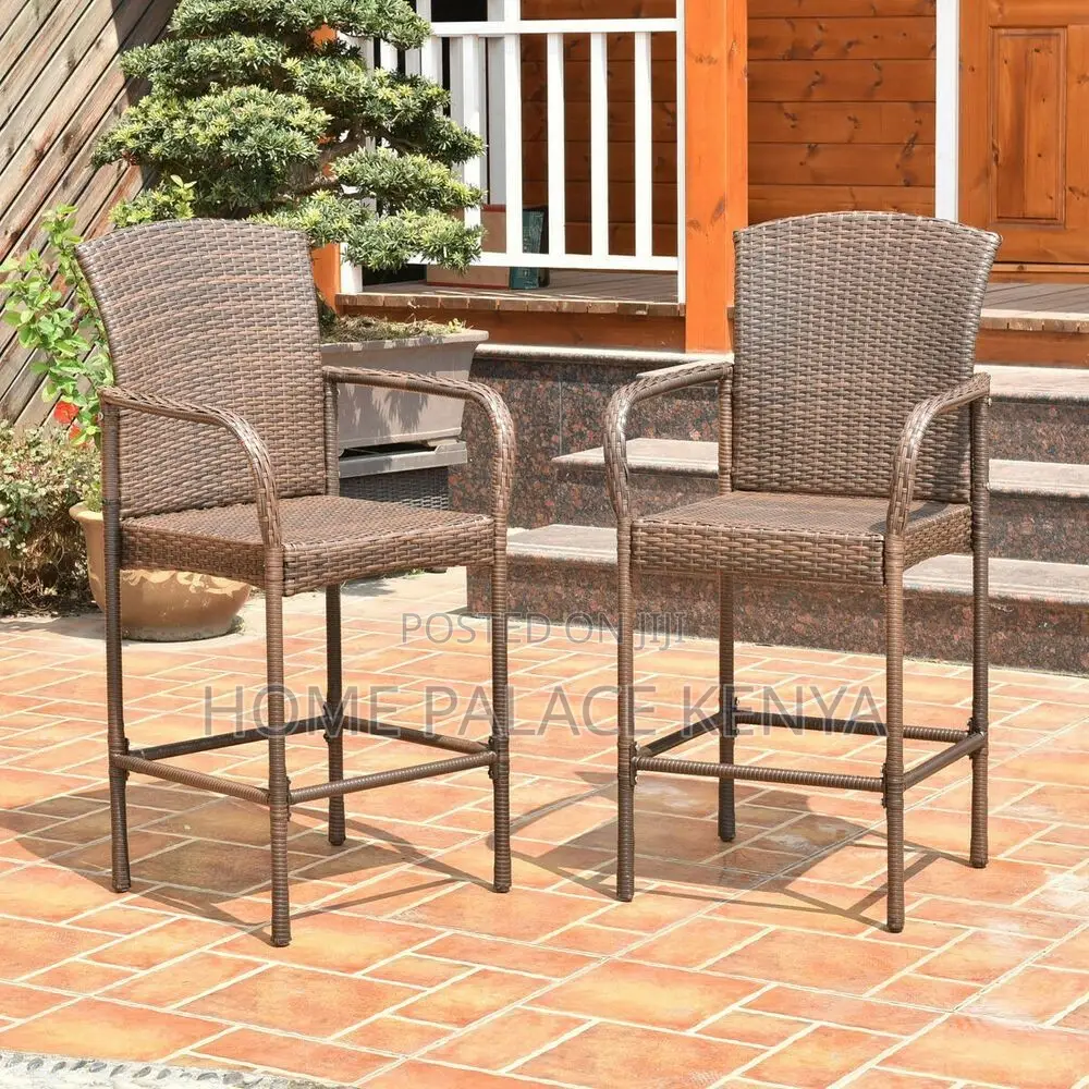 Bar Stool; Premium Outdoor Rattan Counter Height Bar Stool