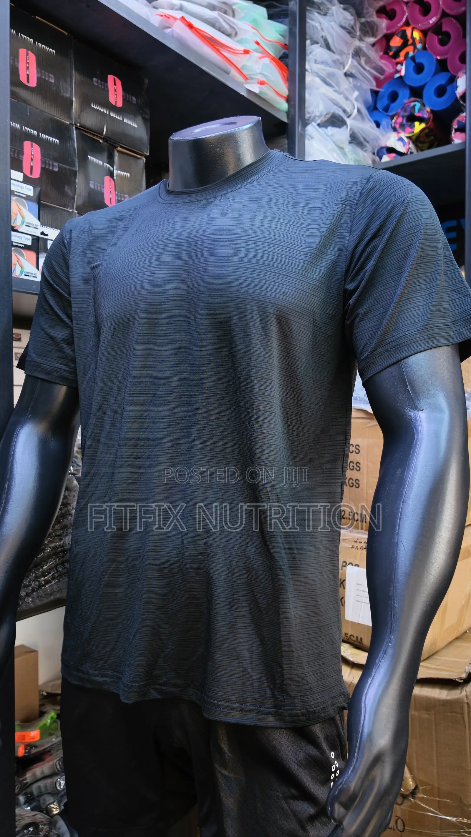 Black Breathable Athletic Tshirts