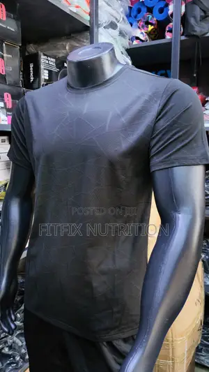 Black Breathable Athletic Tshirts
