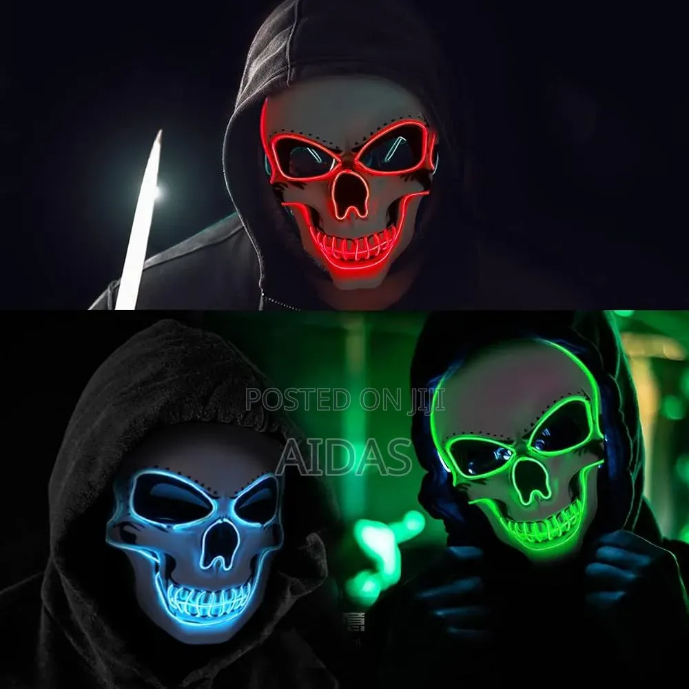 Halloween Mask LED Light Up Costumes Scary Mask for Party Supplies