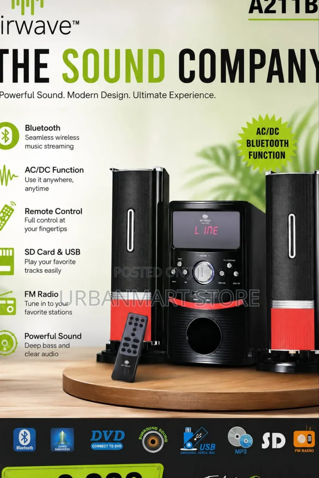 Airwave 3.1CH Bluetooth Multimedia Speaker System