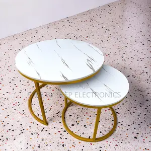 Luxury Design 2 in 1 Marble Top Gold Stand Nesting Coffee Table