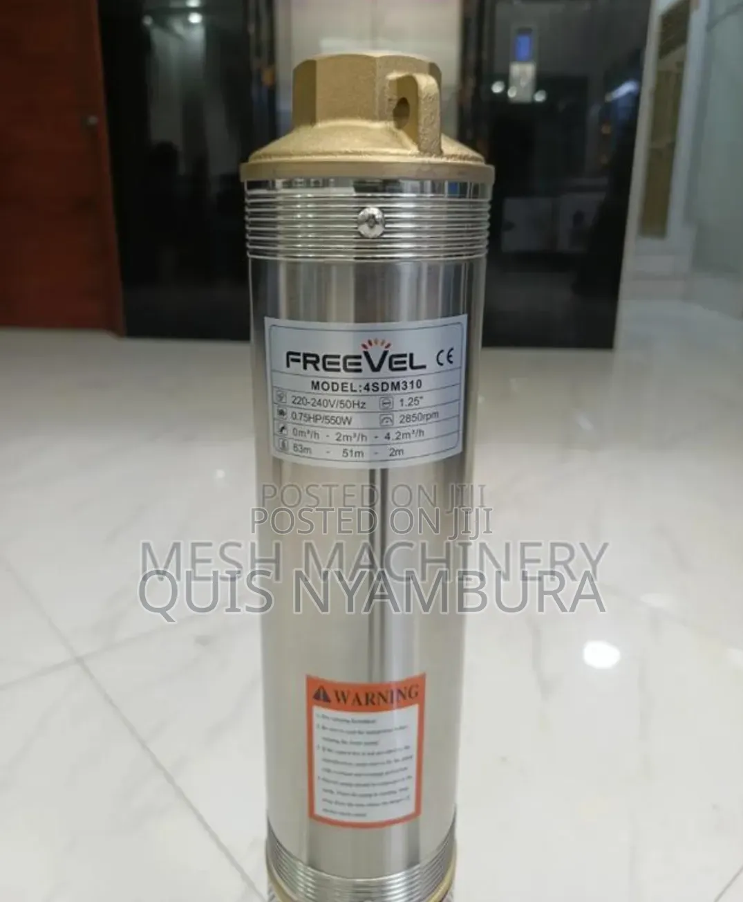 0.75hp Submersible Deep Well Water Pump/ Electric Freevel Pump 63m