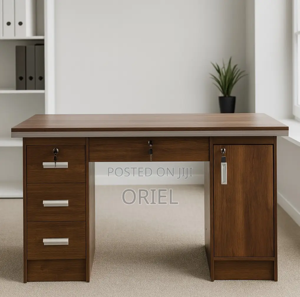 120CM Office Desk : Office Staff Room Desk With Lockable Drawers