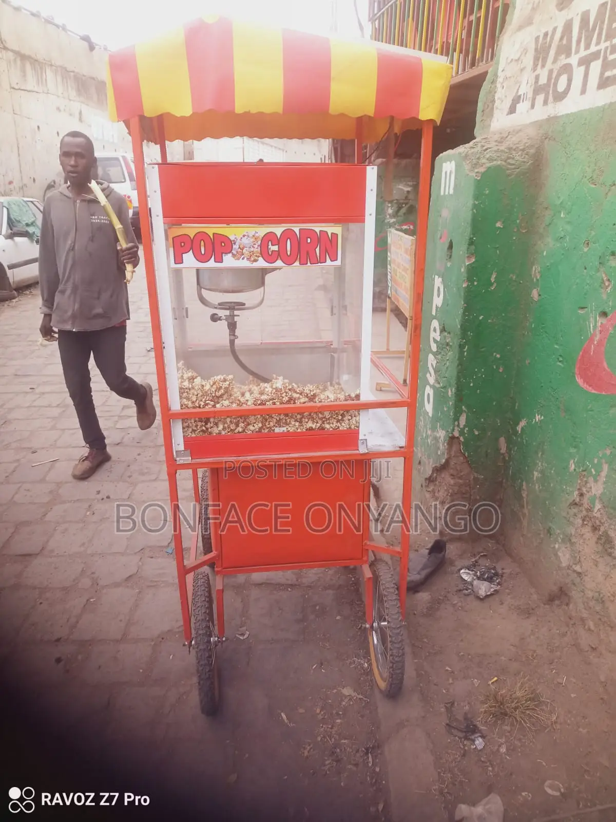 Automatic Caramel Popcorn Making Machine, Four Wheels, Gas,solar,