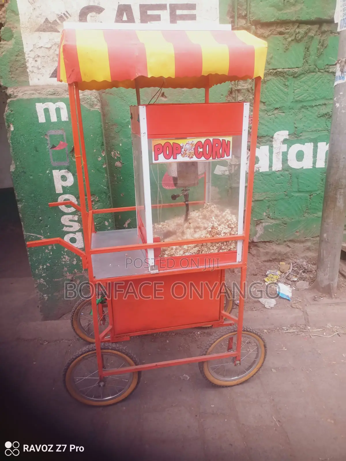 Automatic Caramel Popcorn Making Machine, Four Wheels, Gas,solar,