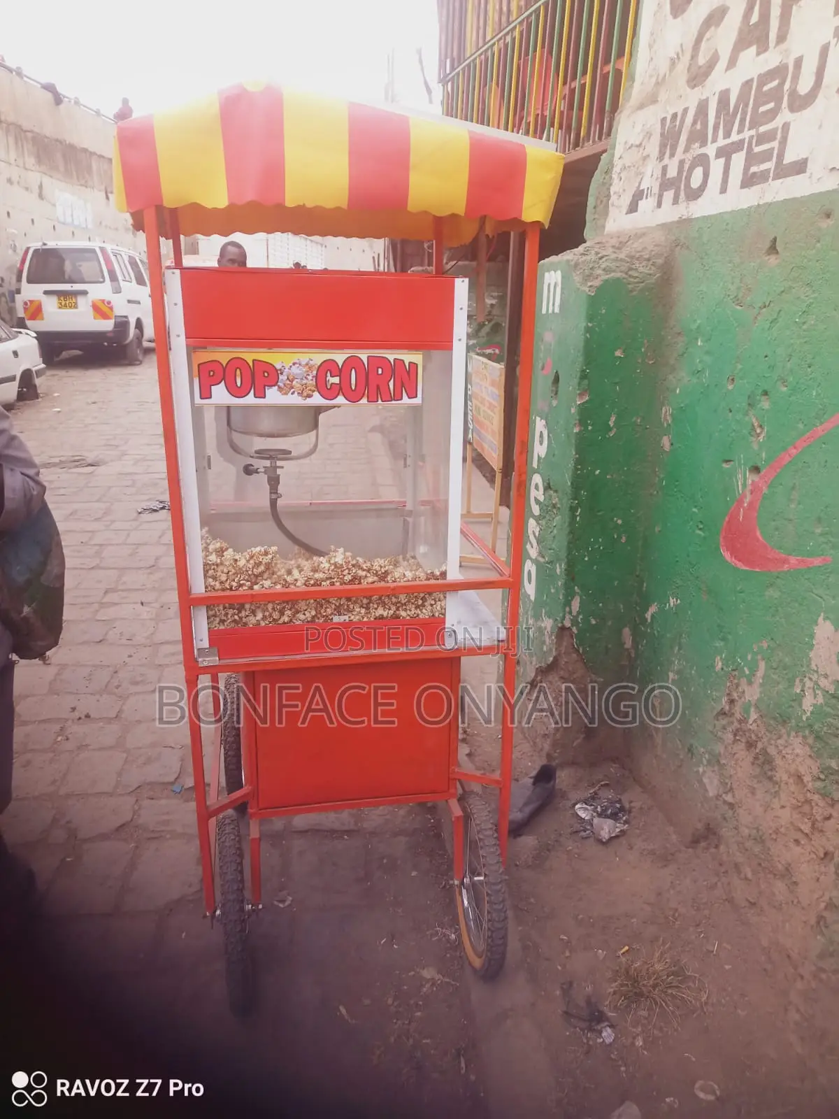 Automatic Caramel Popcorn Making Machine, Four Wheels, Gas,solar,