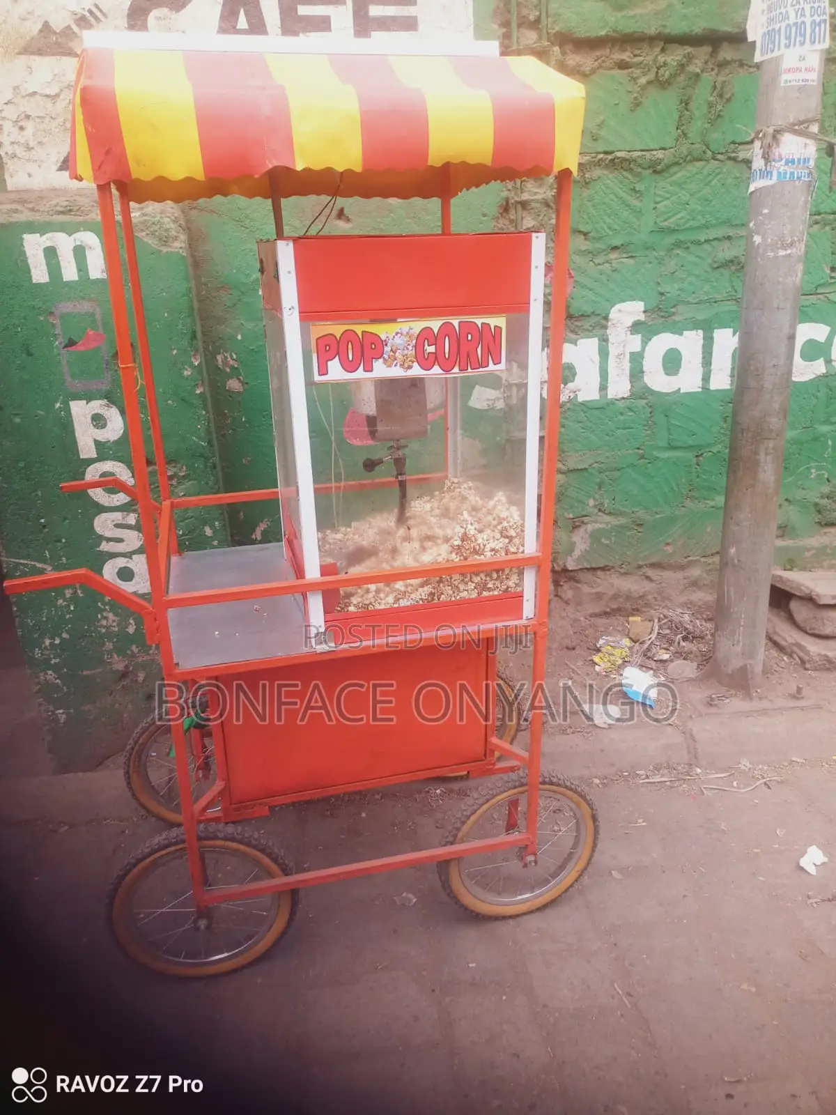 Automatic Caramel Popcorn Making Machine, Four Wheels, Gas,solar,