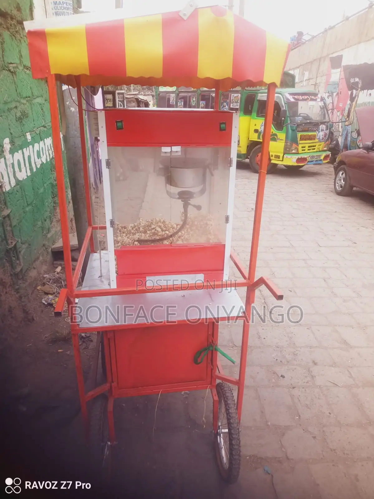 Automatic Caramel Popcorn Making Machine, Four Wheels, Gas,solar,