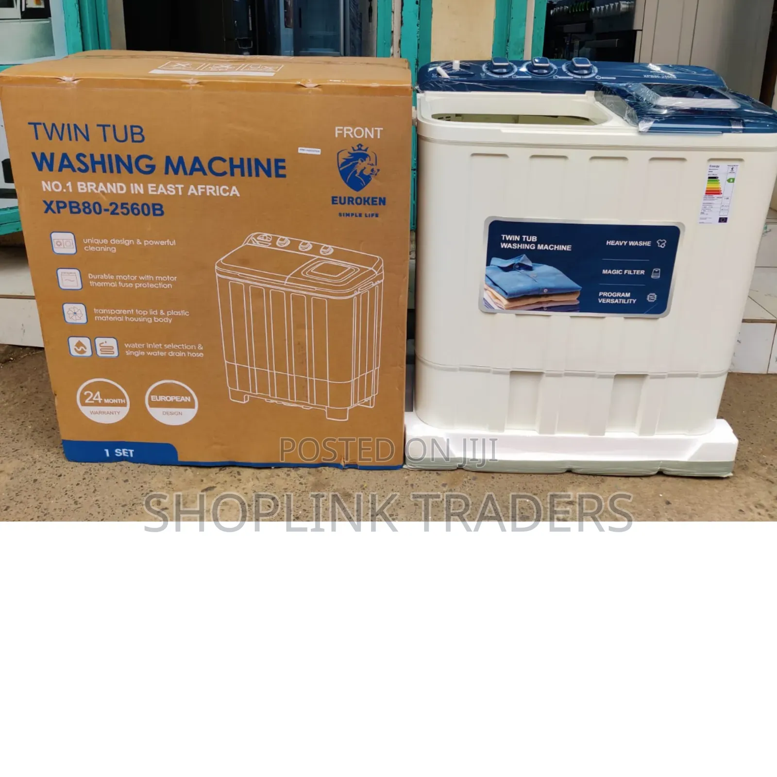 Euroken 8kg Washing Machine Twin Tub Semi Automatic