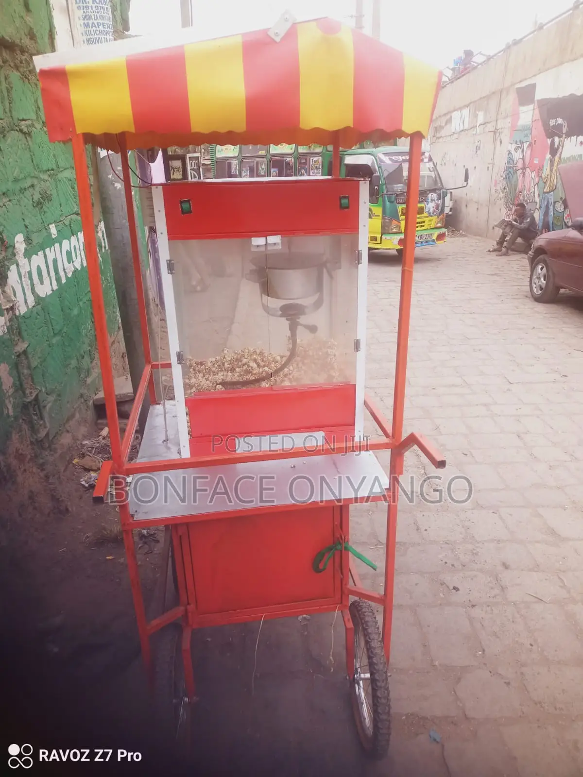 Automatic Caramel Popcorn Making Machine, Four Wheels, Gas,solar,