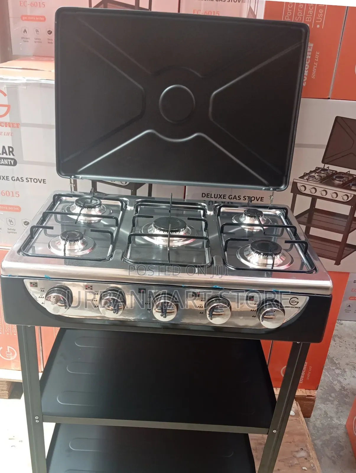 Eurochef 5 Burner Standing Cooker With Shelves