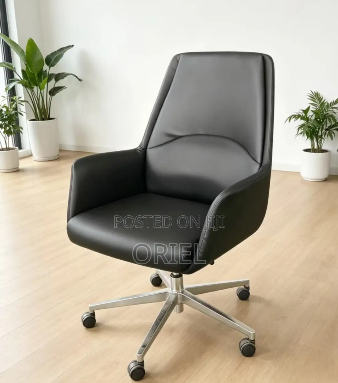 Office Chair : Mid Back Leather Executive Chair