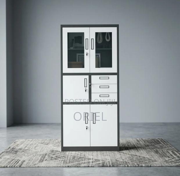 Office Safe : Metal Filing Cabinet With Glass Doors and Safe - thumbnail 5