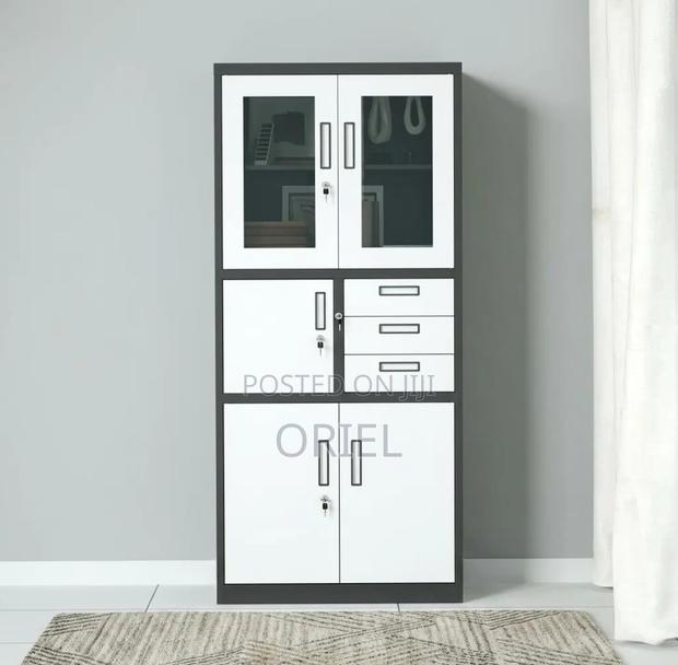 Office Safe : Metal Filing Cabinet With Glass Doors and Safe - thumbnail 9