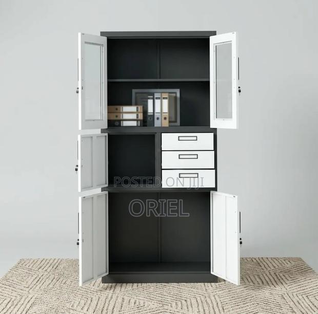 Office Safe : Metal Filing Cabinet With Glass Doors and Safe - thumbnail 11