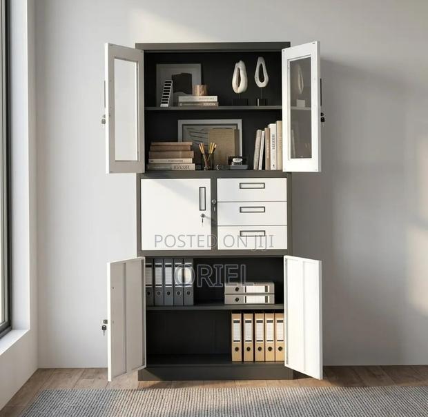 Office Safe : Metal Filing Cabinet With Glass Doors and Safe - thumbnail 16