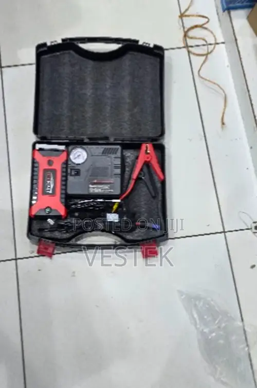 Portable 12V Car Battery Booster Air Compressor KitSmart Jumper Cables