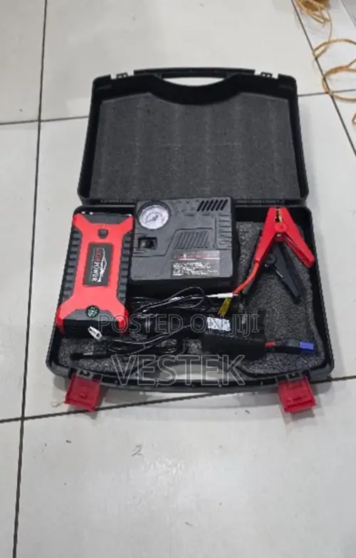 4-in-1 Portable Car Jump Starter Kit With Air Compressor & Power Bank