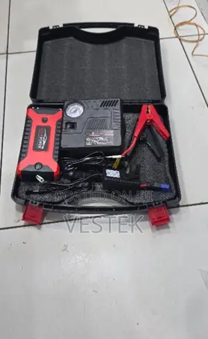 4-in-1 Portable Car Jump Starter Kit With Air Compressor & Power Bank