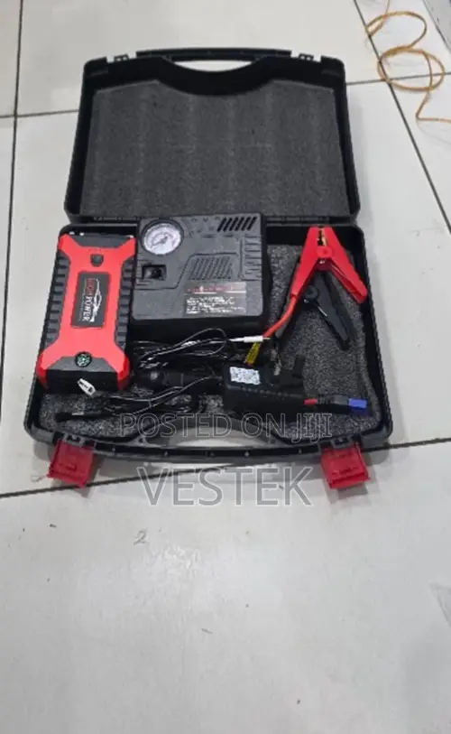 4-in-1 Portable Car Jump Starter Kit With Air Compressor & Power Bank