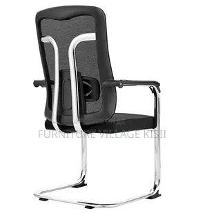 Office Chair; Black Orthopedic Mesh Guest Chair