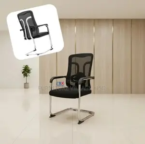Office Chair; Black Orthopedic Mesh Guest Chair