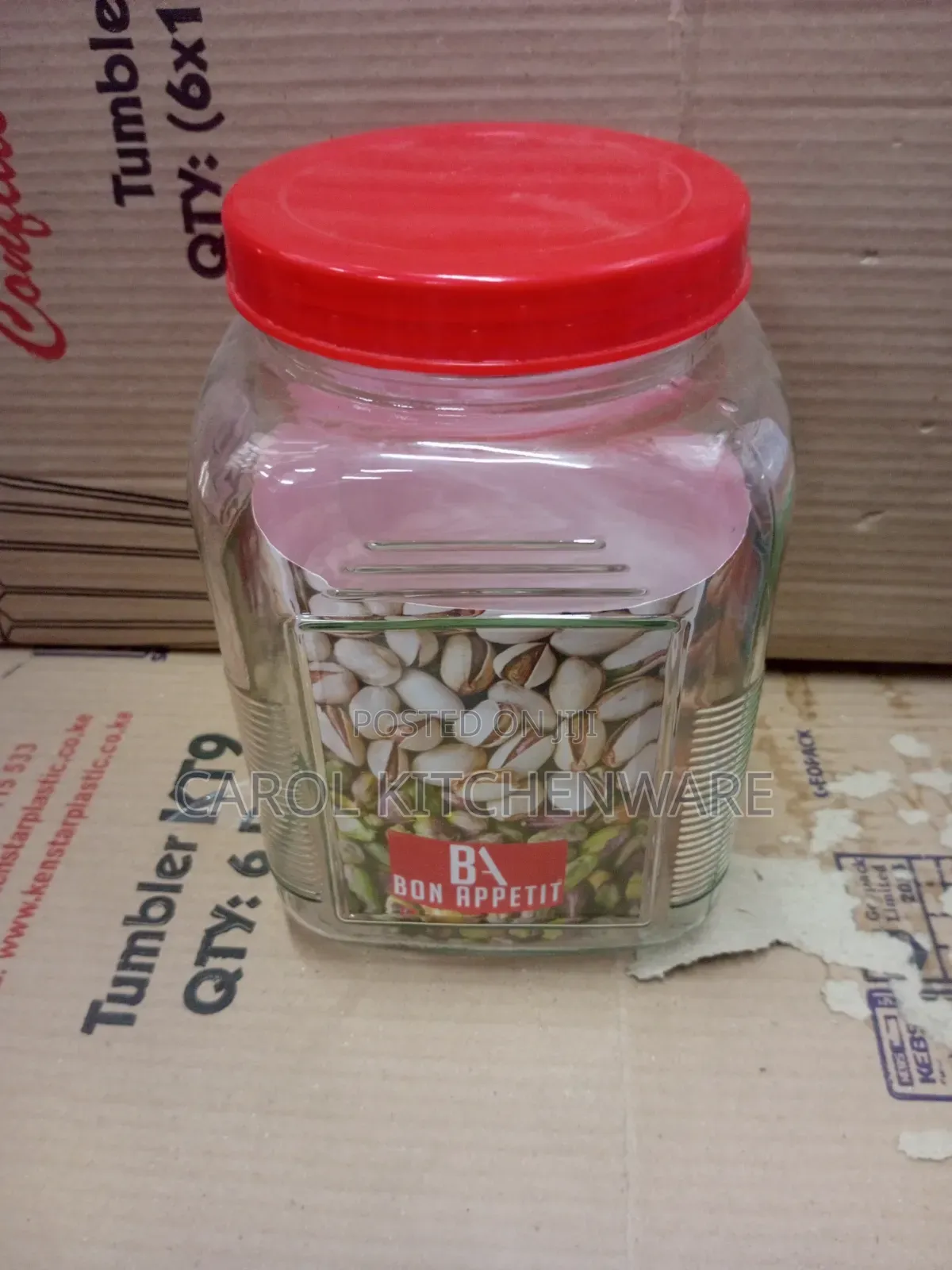 2600 Ml Bon Appetit Square Glass Jar