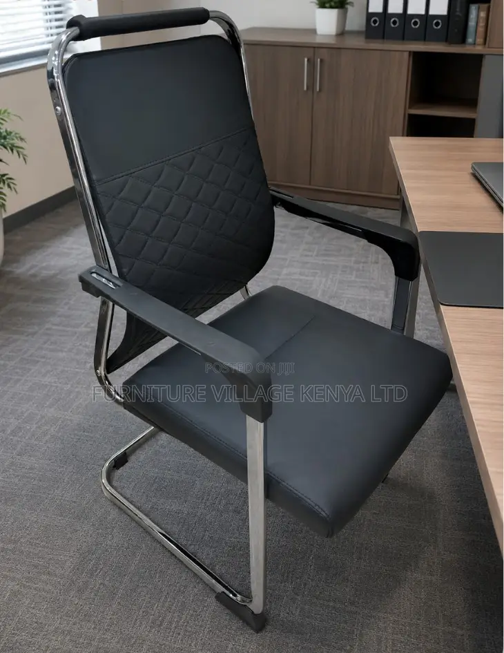 Boardroom Chair; Leather Mid Back Non Swivel Boardroom Chair