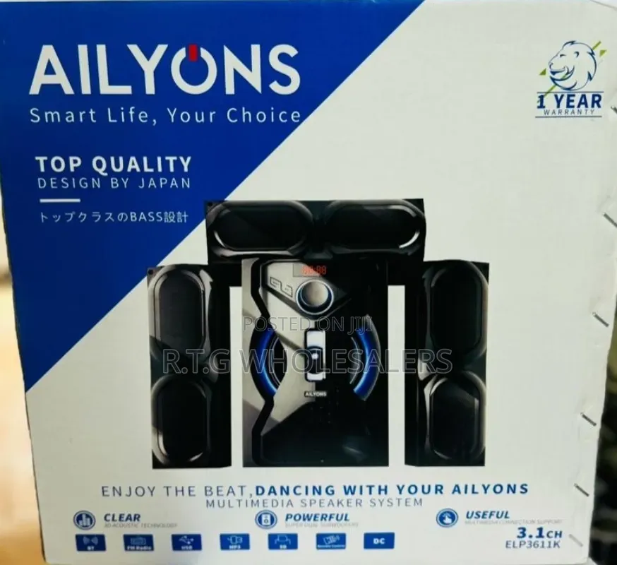 AILYONS  3.1CH Subwoofer Home Theatre Multi Media Bluetooth Speaker