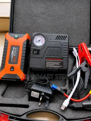 Portable Car Jump Starter With Air Compressor & Power Bank