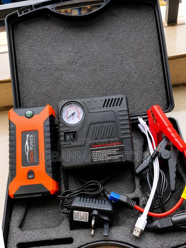 Portable Car Jump Starter With Air Compressor & Power Bank - thumbnail 2
