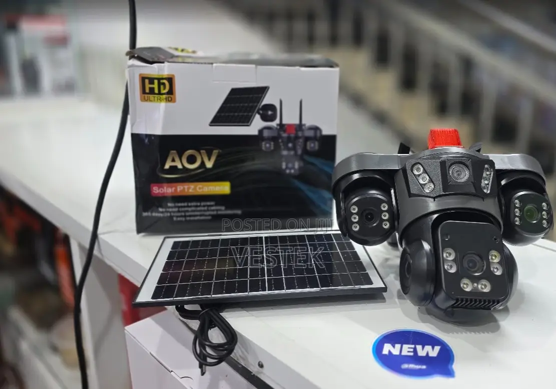 V380 Pro 4G SIM Card Solar Camera 3-Lens Multi-Angle Outdoor PTZ CCTV